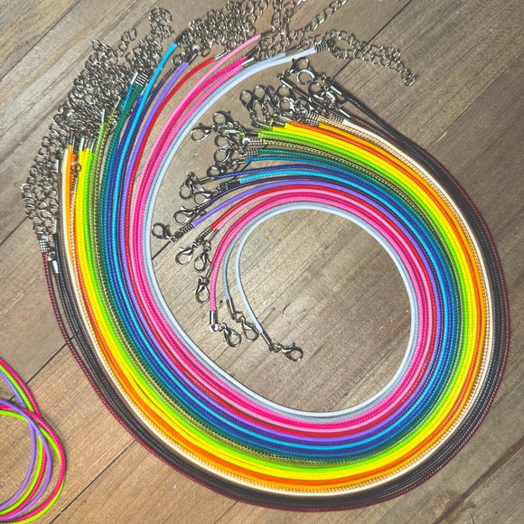 25pc COLORED WAX CORD NECKLACES DIY JEWELRY MAKING CRAFTING SUPPLIES BULK BUNDLE - Picture 5 of 15